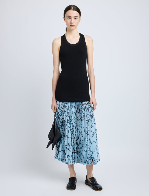 proenza schouler Proenza Schouler Cecily Skirt in Printed Crinkle Chiffon - Sky Blue Multi