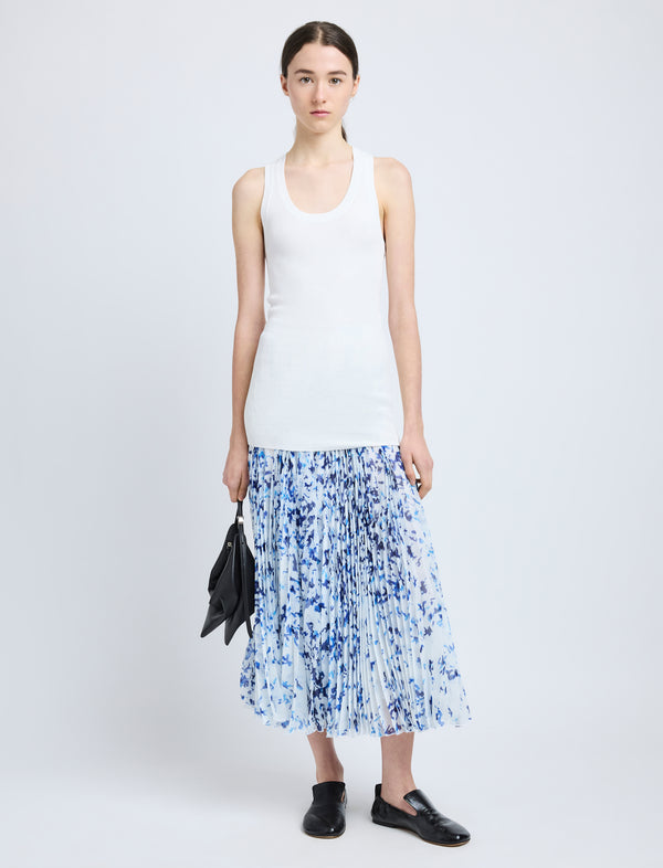 proenza schouler Proenza Schouler Cecily Skirt in Printed Crinkle Chiffon - Off White Multi