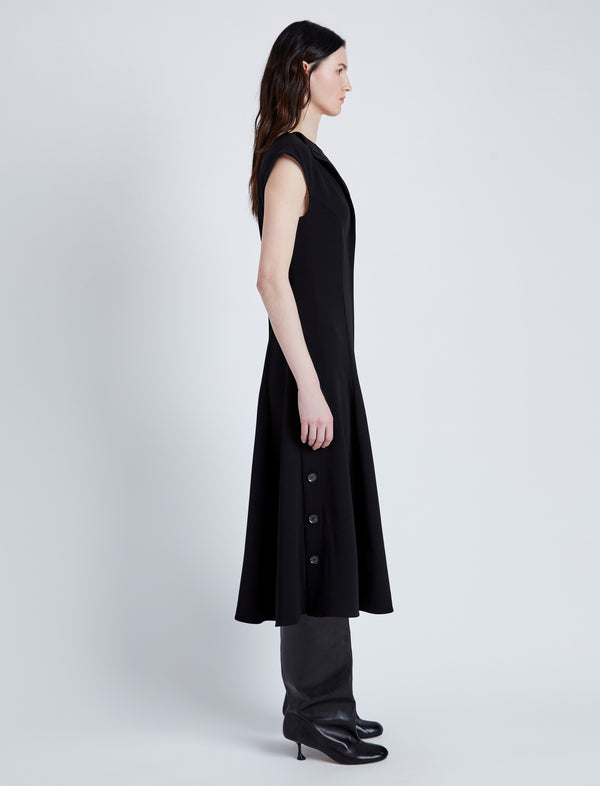 Proenza Schouler Proenza Schouler Chantal Dress In Matte Double Crepe - Black