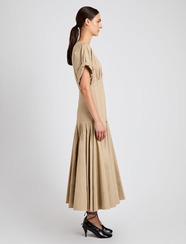 Proenza Schouler Proenza Schouler Ciara Dress In Eco Compact Poplin - Khaki