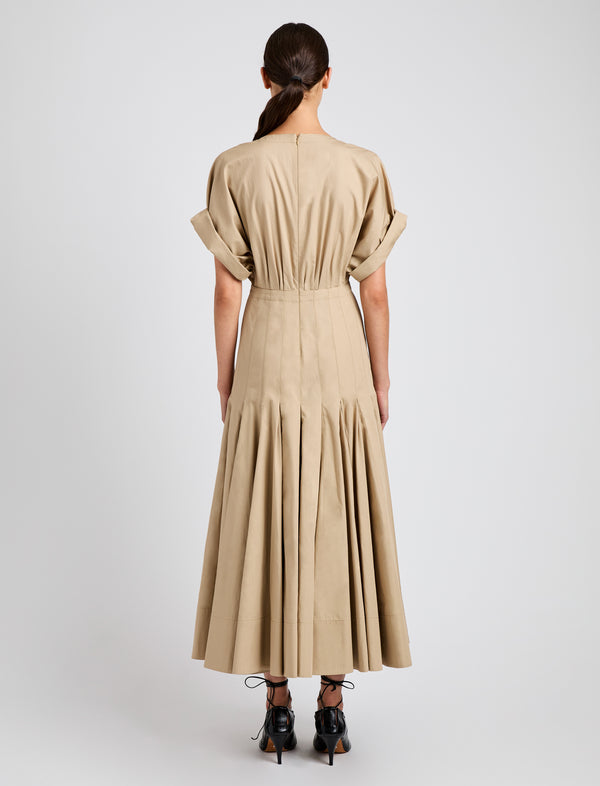 Proenza Schouler Proenza Schouler Ciara Dress In Eco Compact Poplin - Khaki