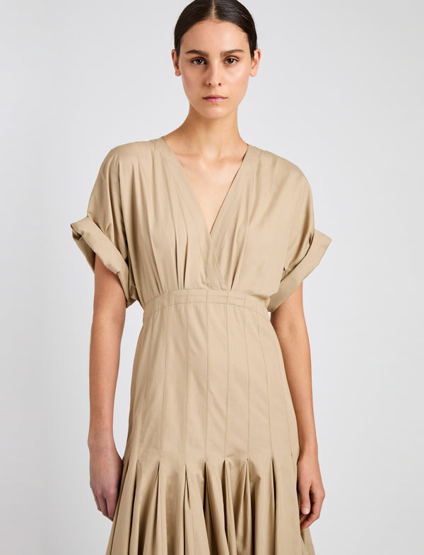 Proenza Schouler Proenza Schouler Ciara Dress In Eco Compact Poplin - Khaki