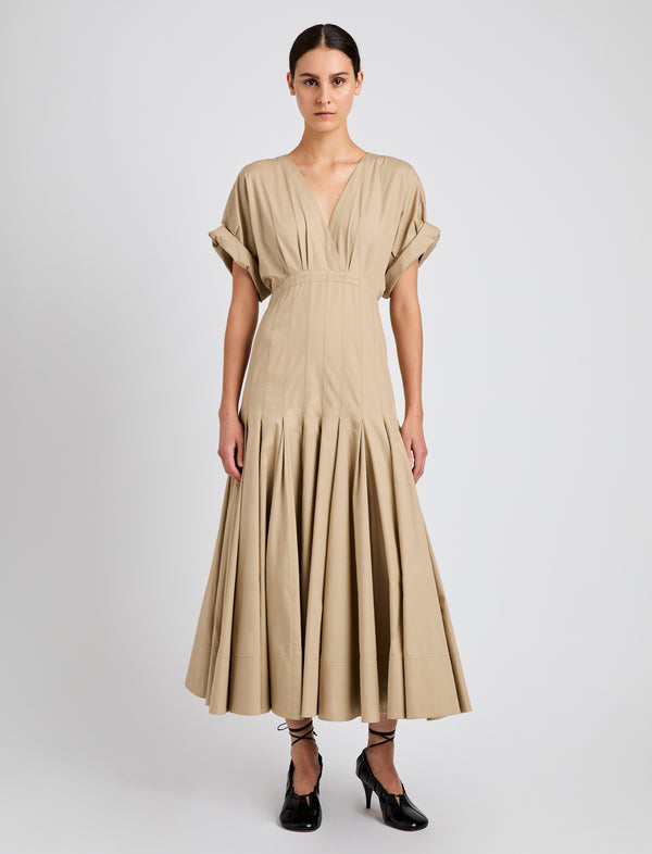 proenza schouler Proenza Schouler Ciara Dress in Eco Compact Poplin - Khaki