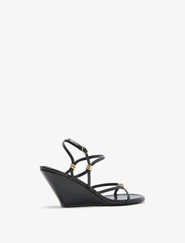 Proenza Schouler Proenza Schouler Coil Wedge Sandals In Slick Nappa - Black