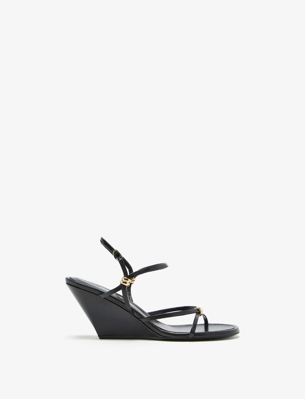 Proenza Schouler Proenza Schouler Coil Wedge Sandals In Slick Nappa - Black
