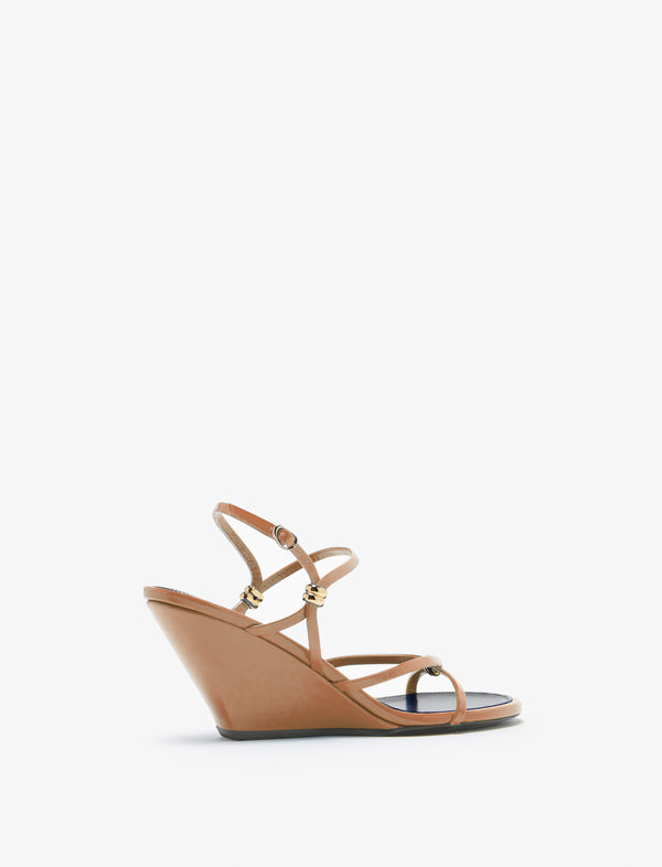 Proenza Schouler Proenza Schouler Coil Wedge Sandals In Slick Nappa - Camel