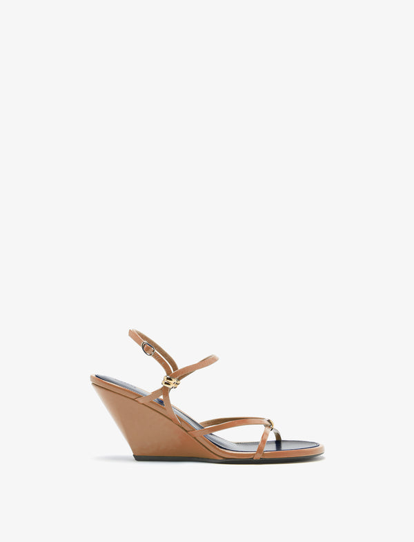 Proenza Schouler Proenza Schouler Coil Wedge Sandals In Slick Nappa - Camel