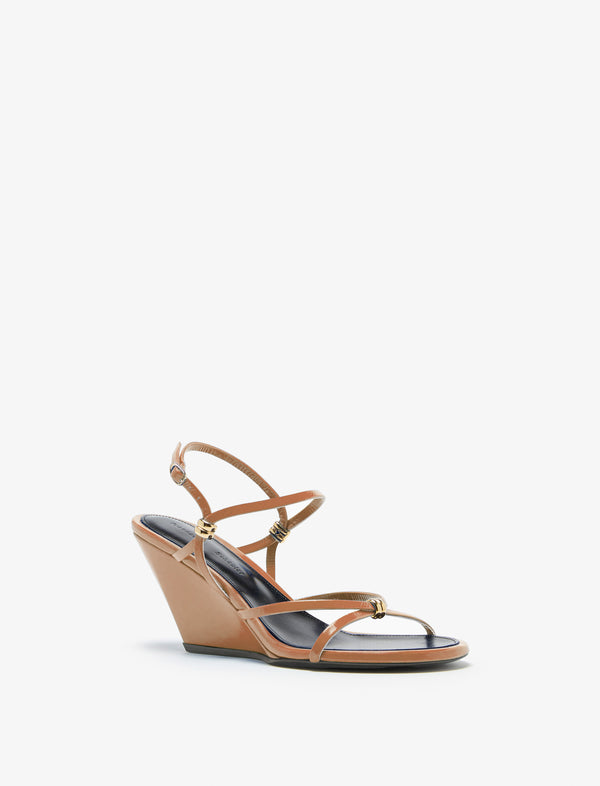 proenza schouler Proenza Schouler Coil Wedge Sandals in Slick Nappa - Camel