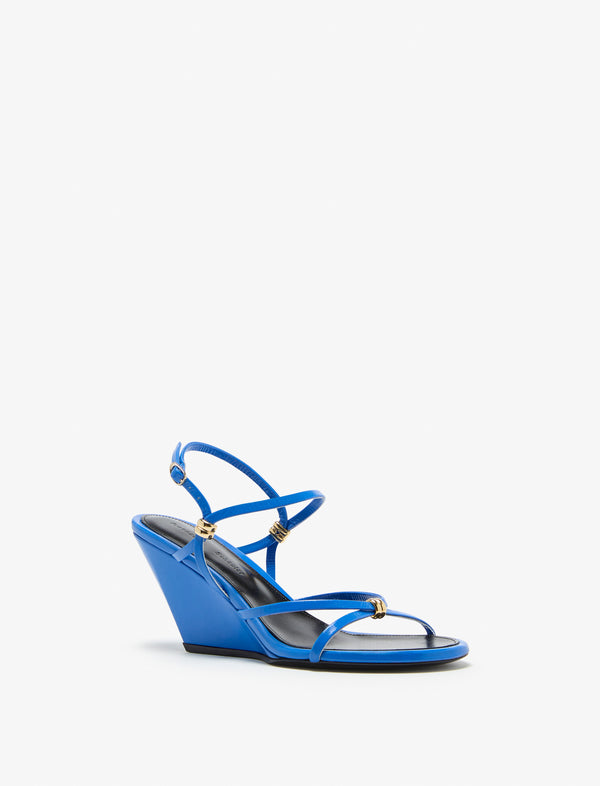 proenza schouler Proenza Schouler Coil Wedge Sandals in Slick Nappa - Azure Blue