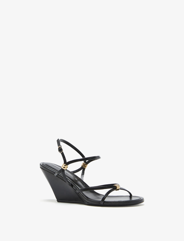 proenza schouler Proenza Schouler Coil Wedge Sandals in Slick Nappa - Black