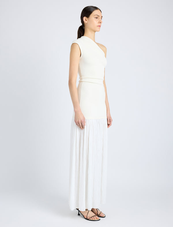 Proenza Schouler Proenza Schouler Cora Dress In Pleated Crepe Chiffon - Ivory