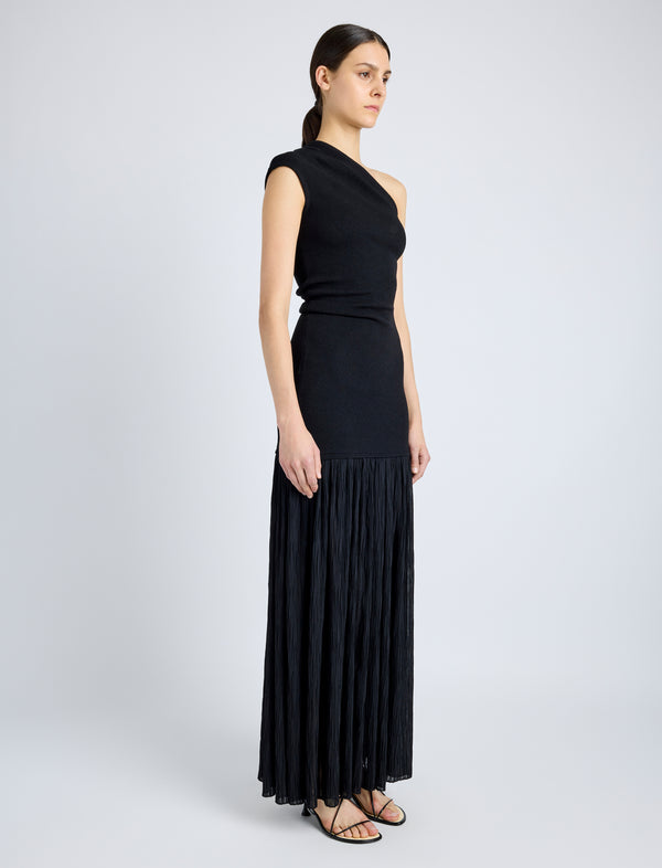 Proenza Schouler Proenza Schouler Cora Dress In Pleated Crepe Chiffon - Black