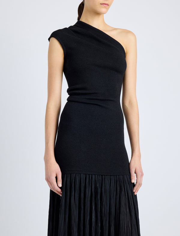 Proenza Schouler Proenza Schouler Cora Dress In Pleated Crepe Chiffon - Black
