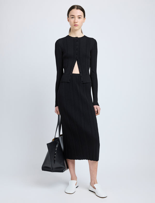 Proenza Schouler Proenza Schouler Currin Top In Column Rib - Black