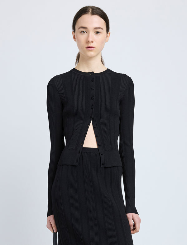 proenza schouler Proenza Schouler Currin Top in Column Rib - Black