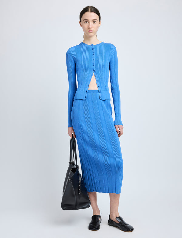 Proenza Schouler Proenza Schouler Currin Top In Column Rib - Blue