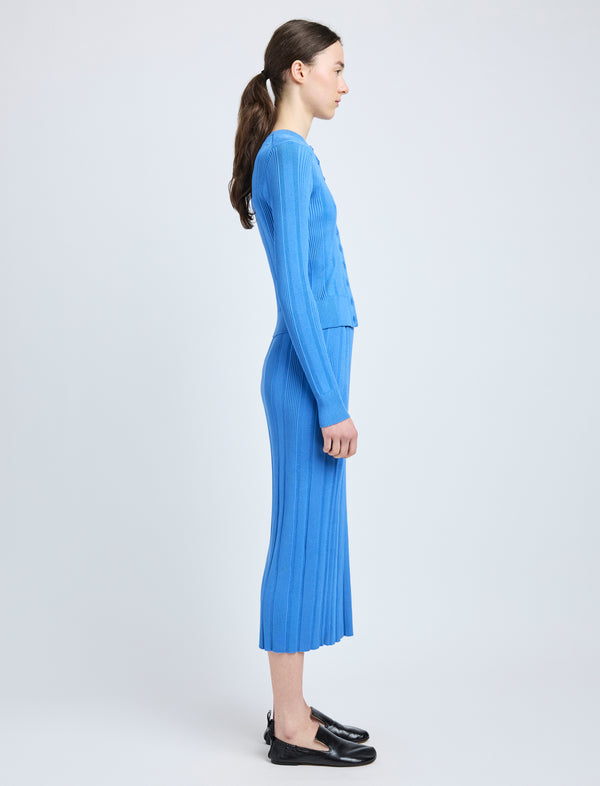 Proenza Schouler Proenza Schouler Currin Top In Column Rib - Blue