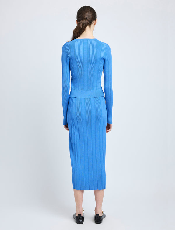 Proenza Schouler Proenza Schouler Currin Top In Column Rib - Blue