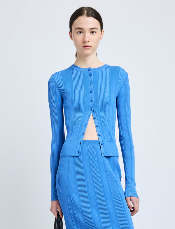 proenza schouler Proenza Schouler Currin Top in Column Rib - Blue
