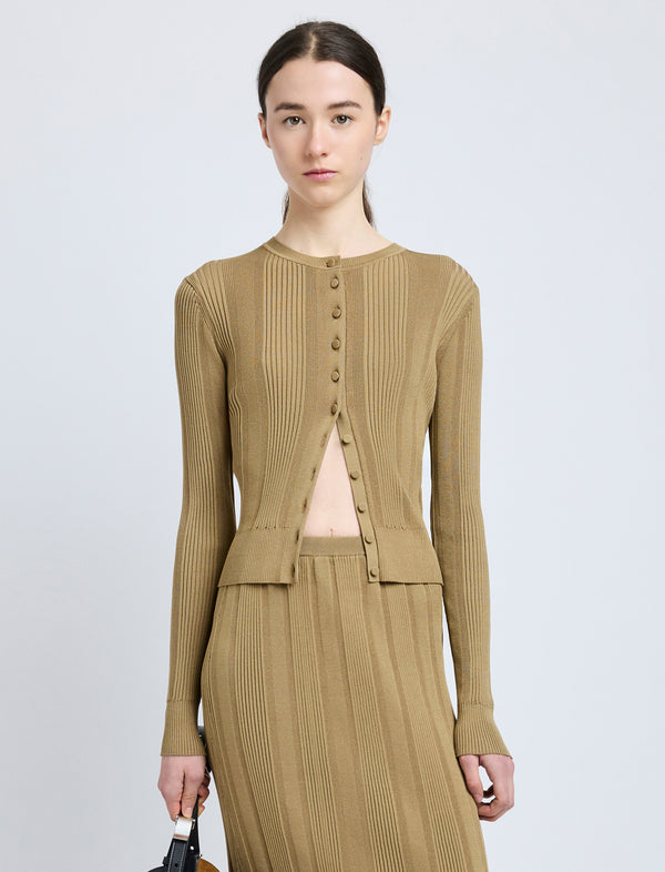 proenza schouler Proenza Schouler Currin Top in Column Rib - Bronze