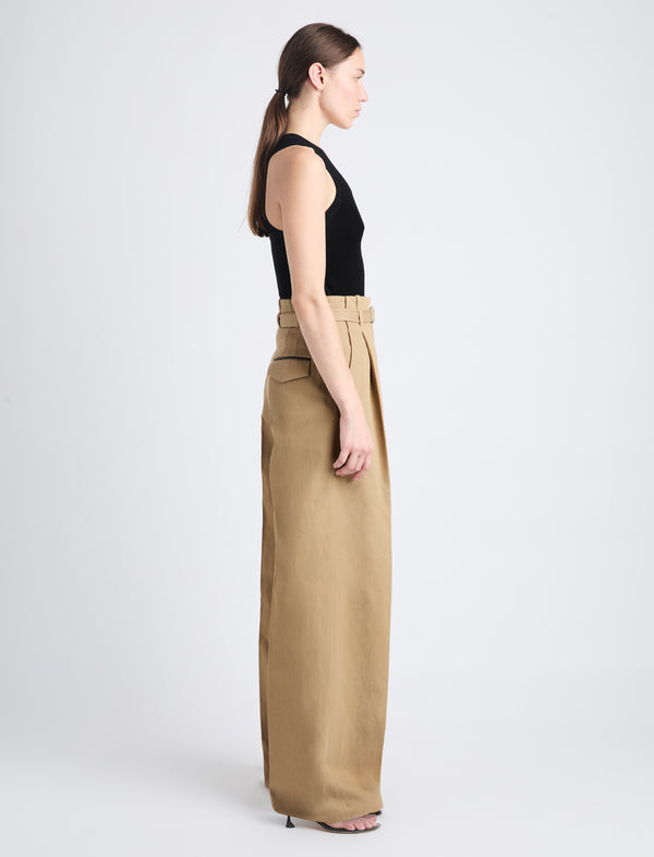 Proenza Schouler Proenza Schouler Dana Pant In Cotton Viscose - Hazelnut