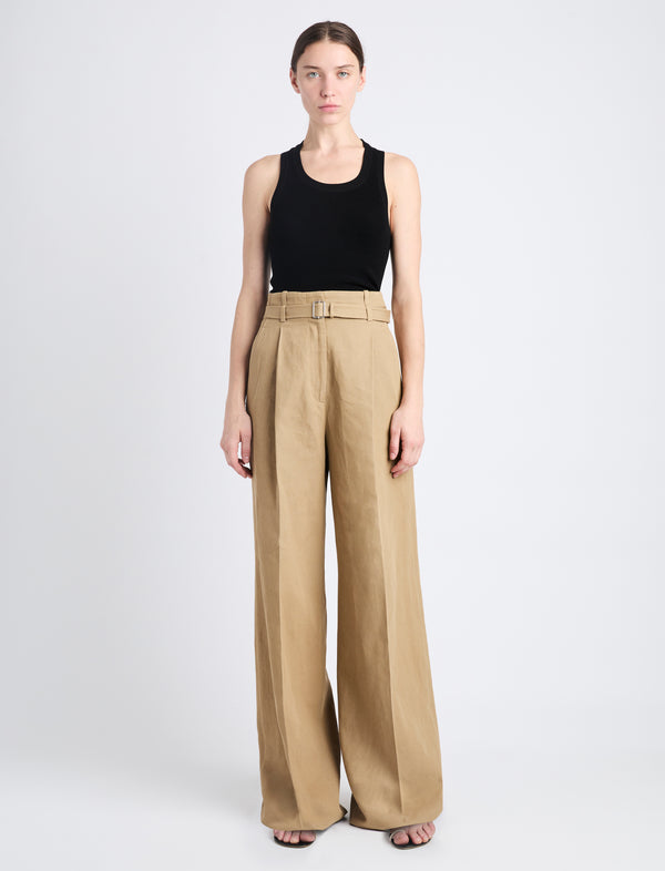 proenza schouler Proenza Schouler Dana Pant in Cotton Viscose - Hazelnut