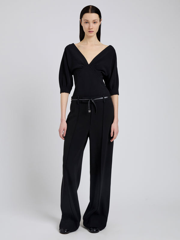 Proenza Schouler Proenza Schouler Darena Top In Compact Stretch Crepe - Black