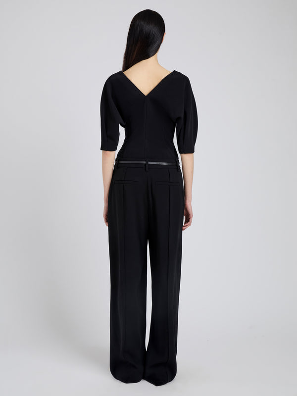 Proenza Schouler Proenza Schouler Darena Top In Compact Stretch Crepe - Black