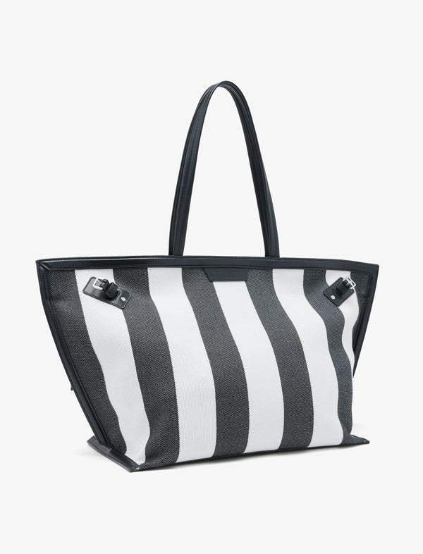 Proenza Schouler Proenza Schouler Days Carryall In Striped Canvas - Black/White
