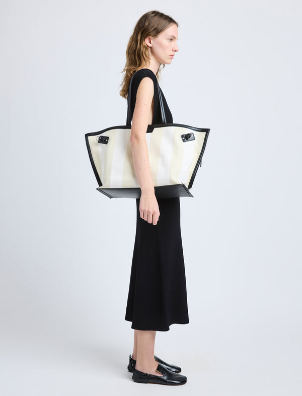 Proenza Schouler Proenza Schouler Days Carryall In Striped Canvas - Resin/White