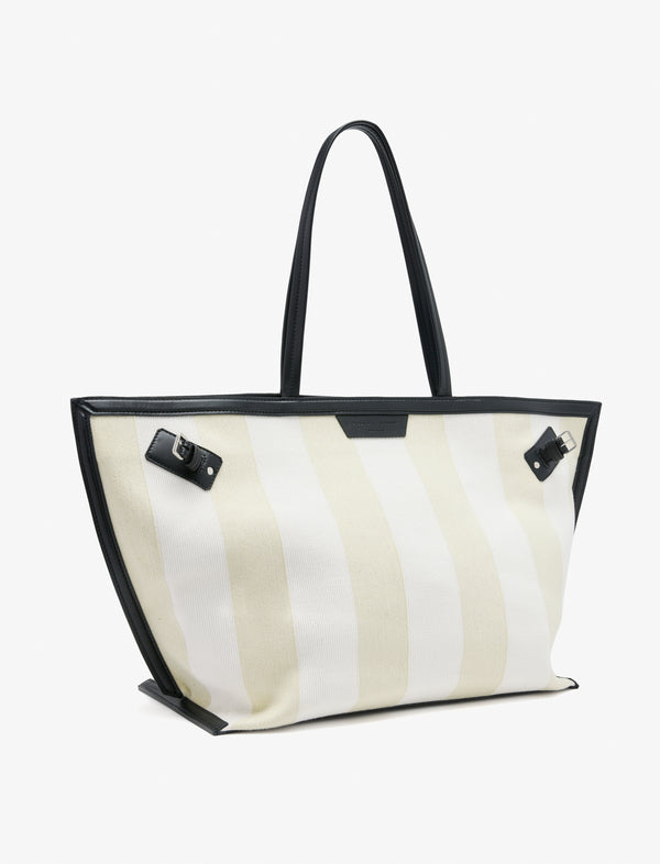 Proenza Schouler Proenza Schouler Days Carryall In Striped Canvas - Resin/White