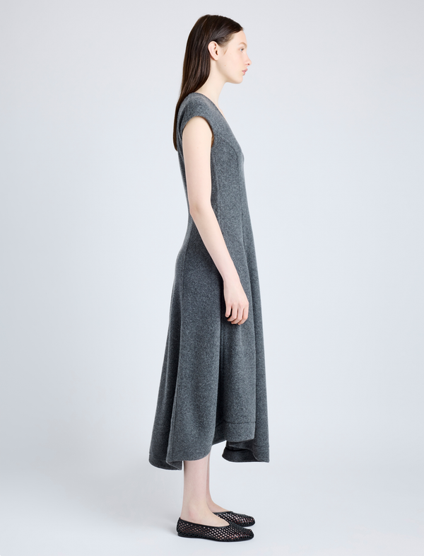 Proenza Schouler Proenza Schouler Delilah Dress In Wool Jersey - Dark Grey Melange