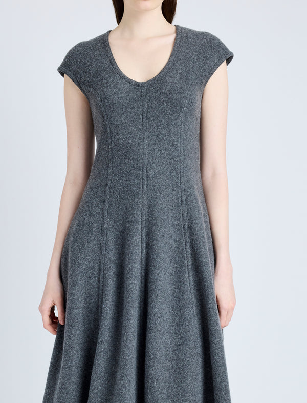 Proenza Schouler Proenza Schouler Delilah Dress In Wool Jersey - Dark Grey Melange