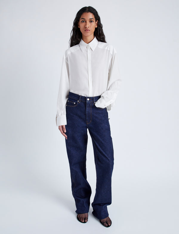Proenza Schouler Proenza Schouler Demi Blouse In Stretch Silk Viscose - Bone