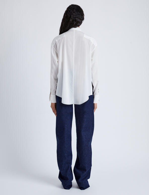 Proenza Schouler Proenza Schouler Demi Blouse In Stretch Silk Viscose - Bone