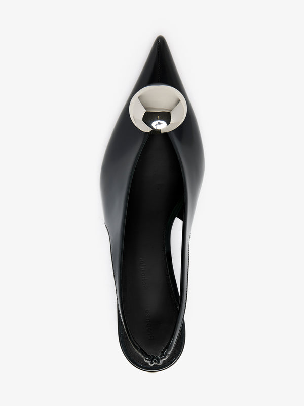 Proenza Schouler Proenza Schouler Dome Slash Slingbacks In Polished Calf - Black