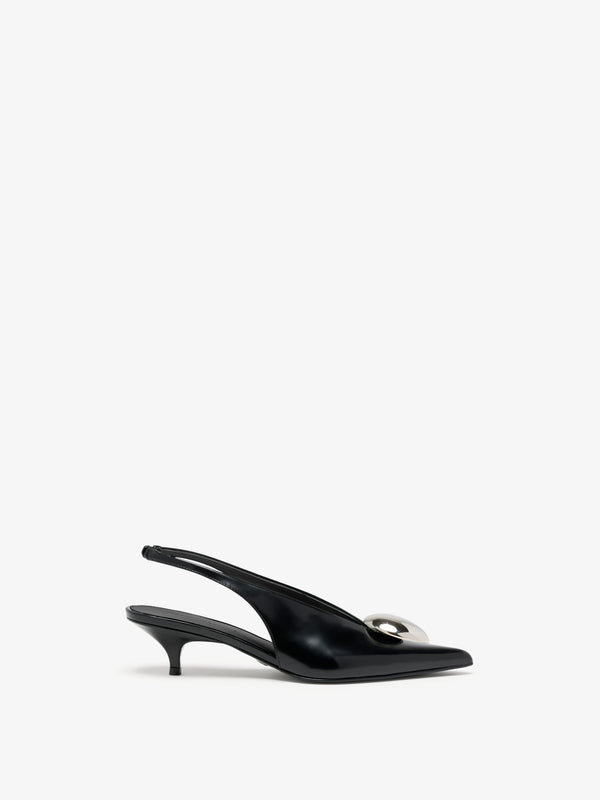 Proenza Schouler Proenza Schouler Dome Slash Slingbacks In Polished Calf - Black