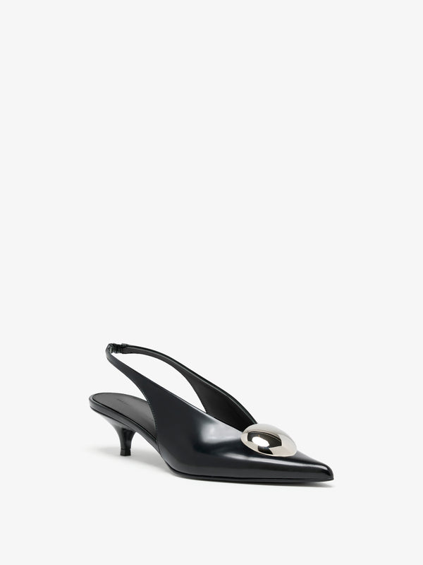 proenza schouler Proenza Schouler Dome Slash Slingbacks in Polished Calf - Black