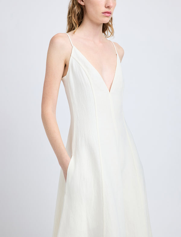 Proenza Schouler Proenza Schouler Elaine Dress In Cotton Viscose Linen - Ecru