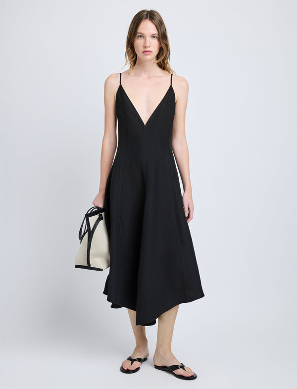 proenza schouler Proenza Schouler Elaine Dress in Cotton Viscose Linen - Black