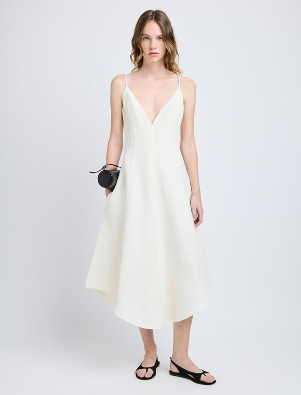 proenza schouler Proenza Schouler Elaine Dress in Cotton Viscose Linen - Ecru