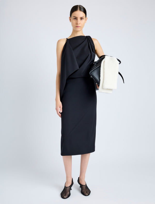 proenza schouler Proenza Schouler Elena Dress in Wool Gabardine Suiting - Black