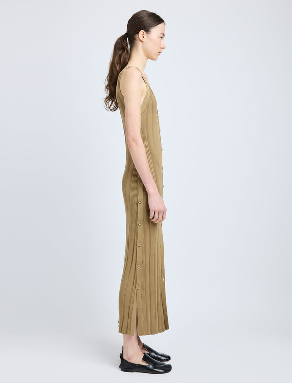 Proenza Schouler Proenza Schouler Ellis Dress In Column Rib - Bronze