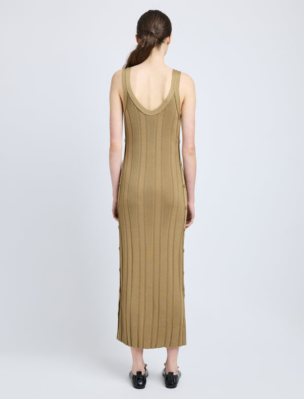 Proenza Schouler Proenza Schouler Ellis Dress In Column Rib - Bronze