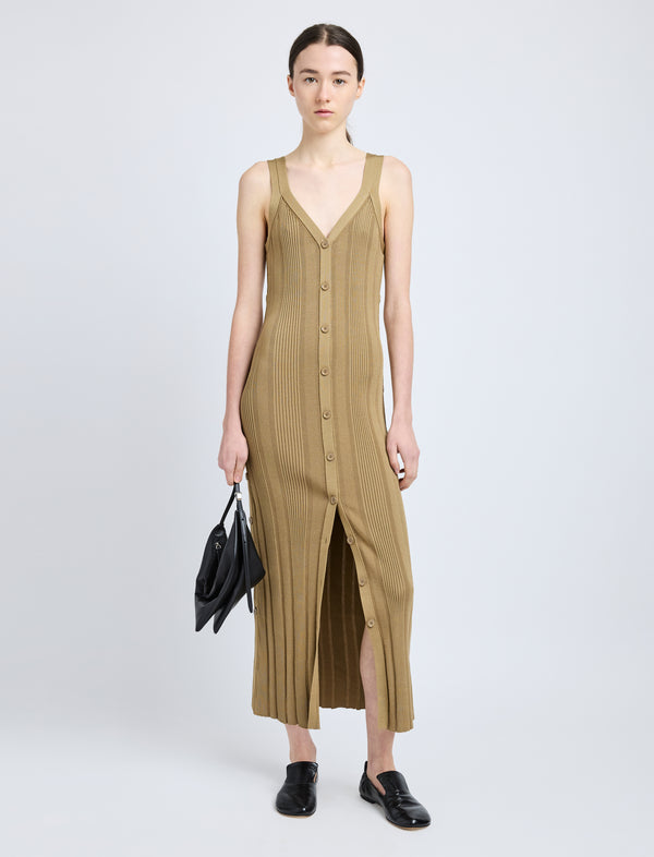 proenza schouler Proenza Schouler Ellis Dress in Column Rib - Bronze