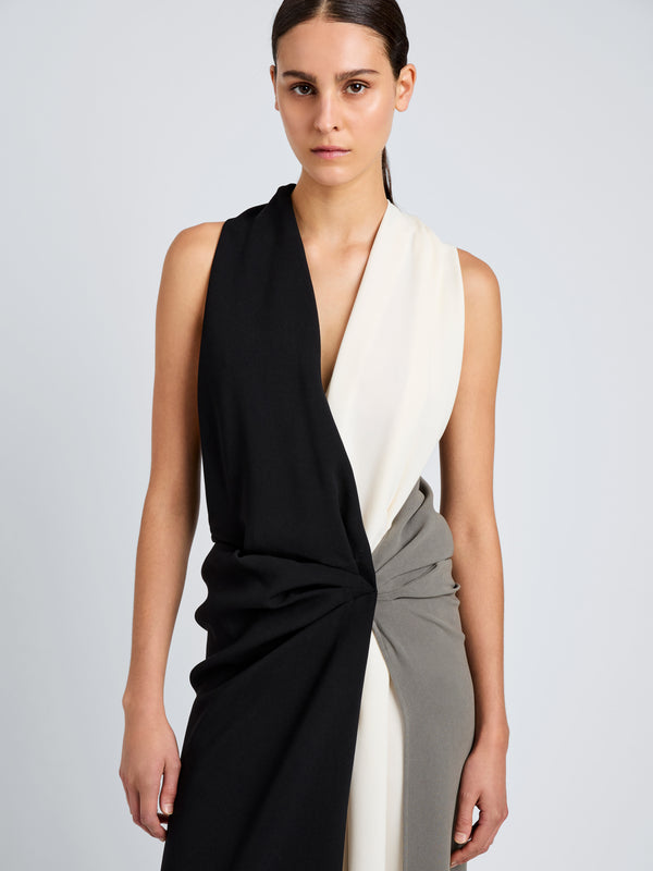 Proenza Schouler Proenza Schouler Elsa Dress In Matte Double Crepe - Black Multi