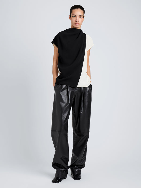 Proenza Schouler Proenza Schouler Elsa Top In Matte Double Crepe - Black Multi