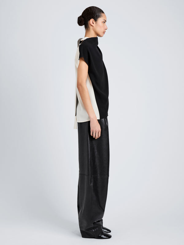 Proenza Schouler Proenza Schouler Elsa Top In Matte Double Crepe - Black Multi