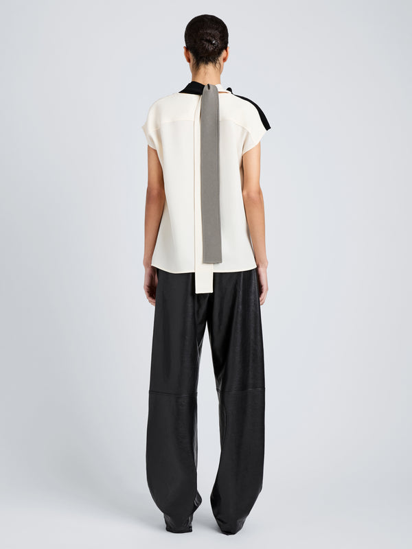Proenza Schouler Proenza Schouler Elsa Top In Matte Double Crepe - Black Multi