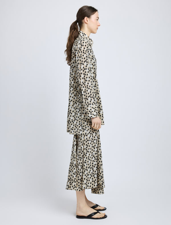 Proenza Schouler Proenza Schouler Emmeline Shirt In Printed Silk Viscose - Sand Multi